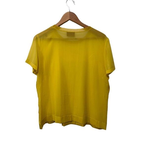 Missoni Short Sleeve Crew Neck Lightweight Sheer Top Yellow Gold Size Medium - Picture 5 of 11
